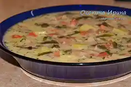 Сырный суп на копчёной кете