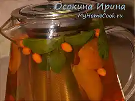 Чай с персиками и облепихой