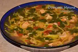 Рыбный суп-лапша с черемшой
