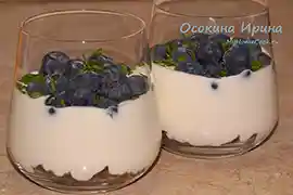 Творожный десерт с голубикой