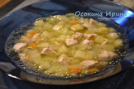 Картофельный суп с куриными грудками
