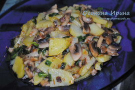 Картошка с салом и грибами