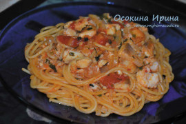 Спагетти с рыбным соусом