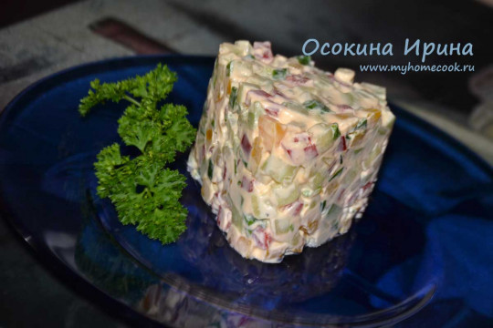 Салат с творожным сыром