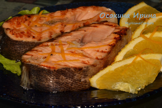 Стейки лосося в апельсиновом маринаде