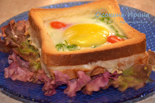 Горячие бутерброды с яйцом и сулугуни