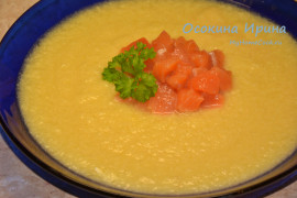 Кабачковый суп-пюре с сёмгой
