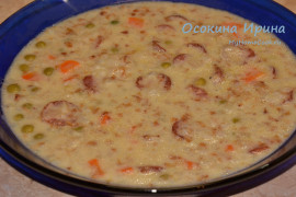 Сырный суп с колбасками - 2