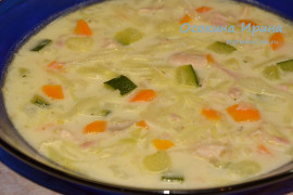 Сырный суп с овощами