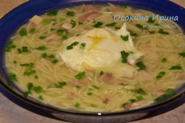 Суп-лапша с яйцами