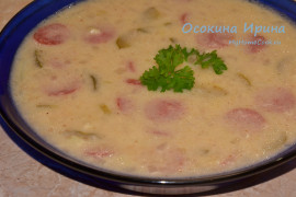 Сырный суп с колбасками - 3