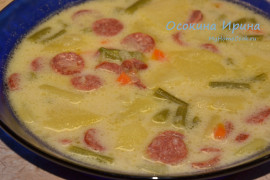 Сырный суп с колбасками - 4