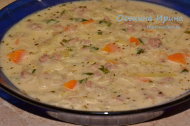 Сырный суп с фаршем и капустой - 2