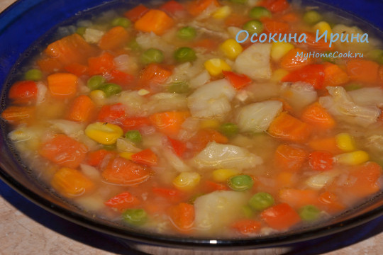 Суп с треской и овощами