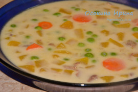 Сырный суп с мясом и овощами - 2