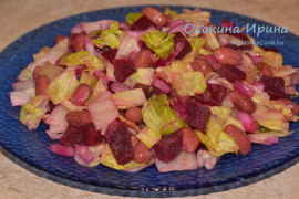 Салат с маринованной свеклой и фасолью