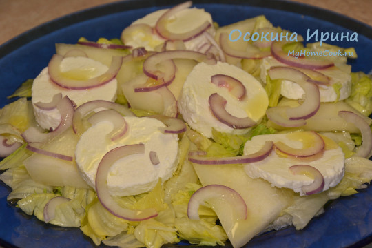 Салат с дыней и козьим сыром