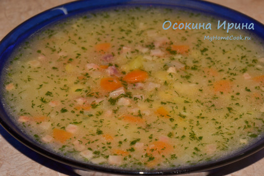 Гороховый суп на шкварках