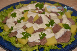 Салат с мясом и картофелем