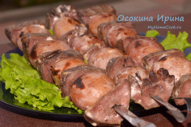 Шашлыки из молодого картофеля с языками