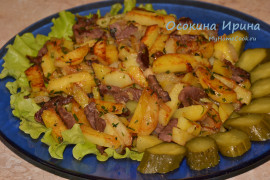 Жареная картошка с мясом