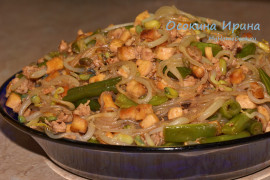 Тофу с фаршем и фасолью