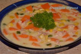 Сырный суп с бататом