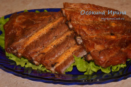 Запечённые в пиве свиные рёбра