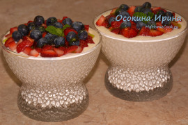 Творожный десерт с ряженкой