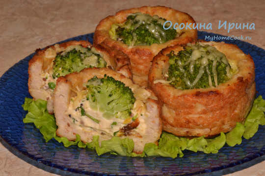 Мясные корзиночки с начинкой