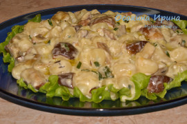 Ньокки с белыми грибами