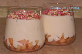 Творожный десерт с персиками - 2
