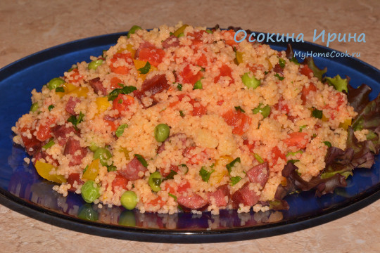 Поджарка с колбасками и кус-кусом