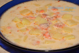 Похлёбка с неркой и беконом