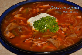 Солянка с лесными грибами