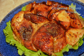 Запечённые цыплята с айвой