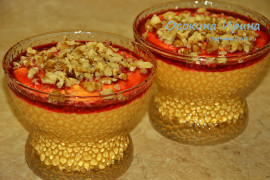 Десерт с хурмой и творогом