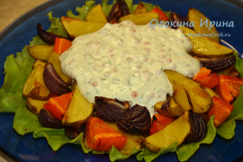 Запечённые овощи с икорным соусом