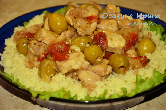 Тушеный кролик с оливками в пиве