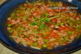 Суп с сарделькой