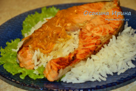 Жареная форель с мандариновым соусом