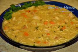 Чечевичный суп на копчёной индейке