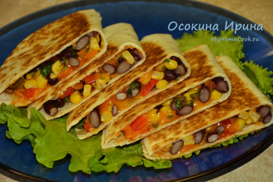 Кесадильи с фасолью - 2