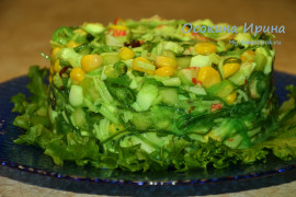 Салат с чукой и крабовым мясом