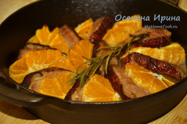 Утиные грудки с мандаринами