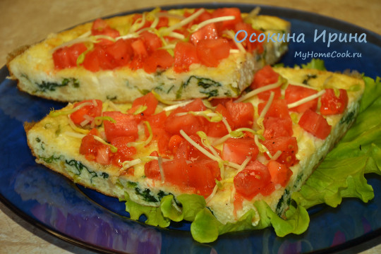 Фриттата со шпинатом и фетой