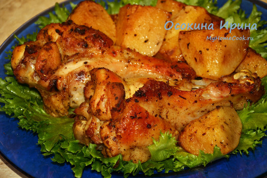 Запечённые плечики индейки с айвой