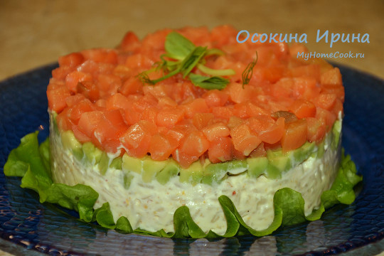 Салат-закуска со слабосоленой сёмгой