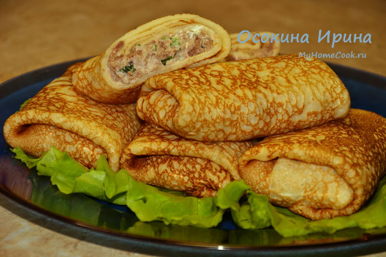 Фаршированные мясом блинчики
