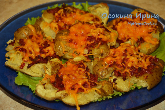 Запечённая давленая картошка